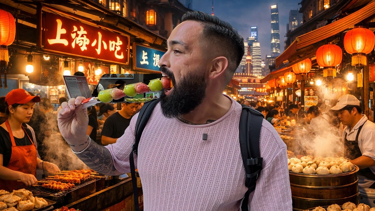Рай уличной еды в Шанхае, Китай 🇨🇳