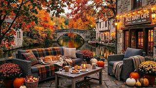 🍁 Autumn Café Morning ☕️ Smooth Oldies Jazz with & Gentle Leaves Ambience | Coffee, Study & Relax