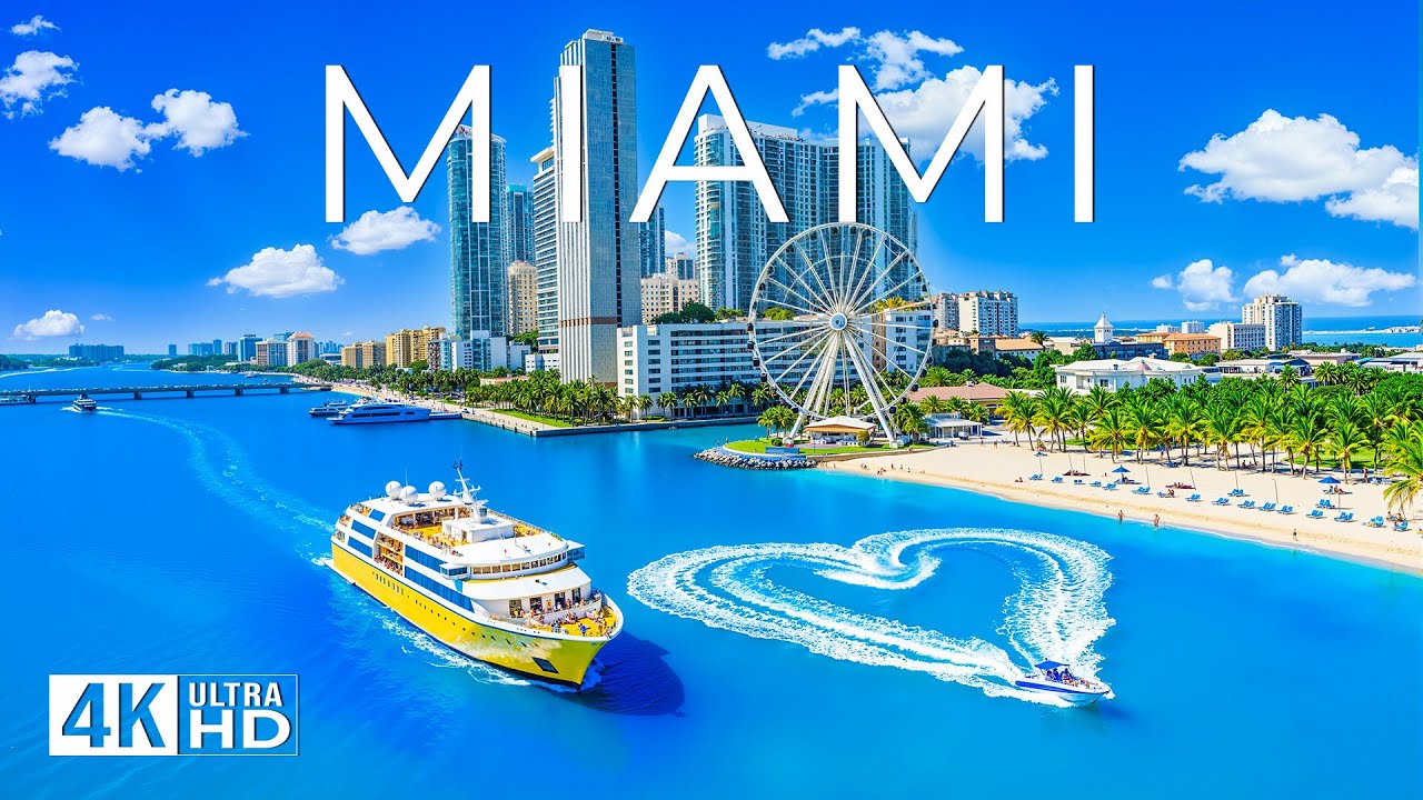 Miami 4K – Luxury Yacht Sailing on Vibrant Shores, Deep House Chill Music & Beach Vibes