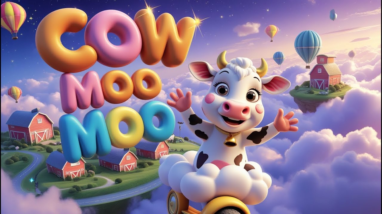 🐄🐮🔴 Moo Moo Says Hello | Fun Farm Animal Chores Song for Kids | Learn ...