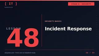 IT Basics Lesson 48: Incident response | Dargslan IT Basics Series