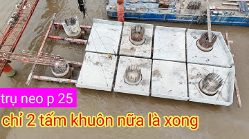 Trụ neo p25 tổng 8 miếng bê tông cốt thép lắp tấm khuôn thứ 6, cầu đại ngãi 1 