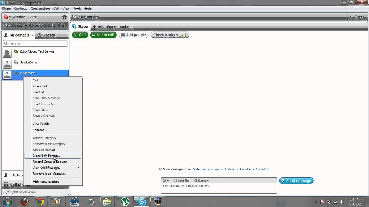 How to block people on skype