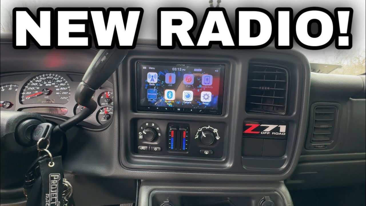 DOUBLE DIN APPLE CARPLAY RADIO ON MY SILVERADO Z71 SINGLE CAB! - YouTube