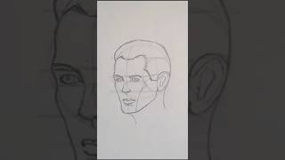 How to Draw a Male Head in Perspective (Easy Tutorial) #shorts #drawingtutorial #howtodraw #sketch