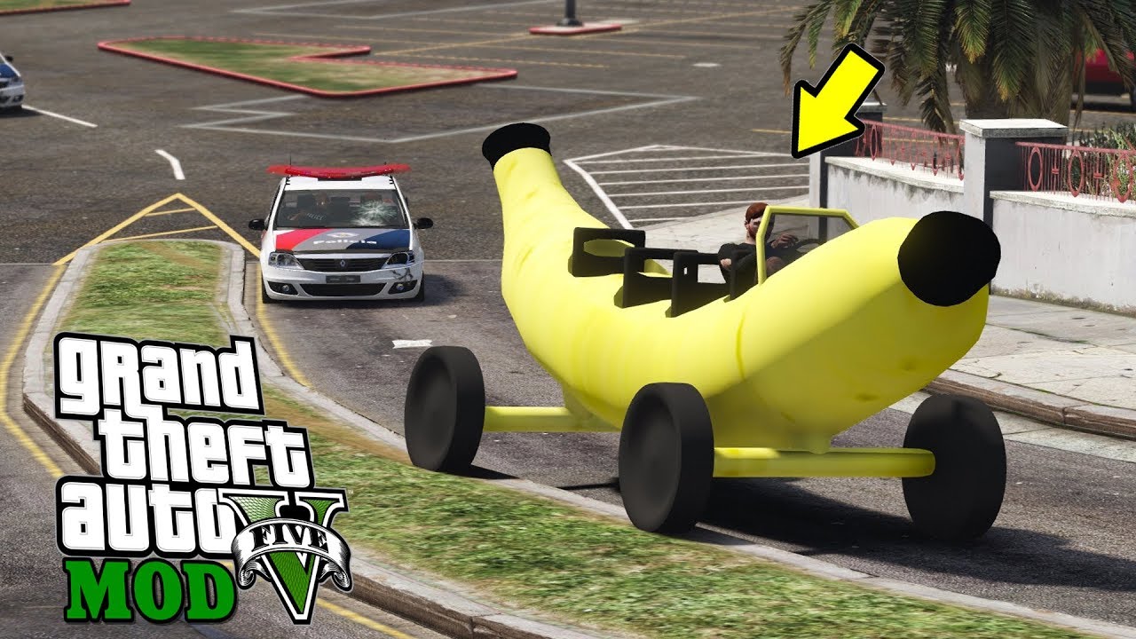 ROLE E FUGA COM A BANANA TURBO GTA 5 MODS YouTube