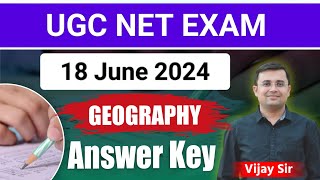 NTA UGC NET GEOGRAPHY PAPER 18 JUNE 2024  Answer Key भूगोल नेट परीक्षा screenshot 2