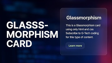 How to Create Glassmorphism Card Using Only HTML & CSS | Modern UI Design #Glassmorphism #css
