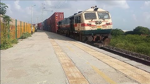 Monstrous Double Stack Containers With 12950 WDG 4 SBI Locomotive.