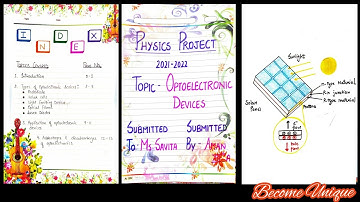 Physics Project File on “OPTOELECTRONIC DEVICES ” for Class 12th || Pdf , Cbse || @BECOMEUNIQUE ☑️