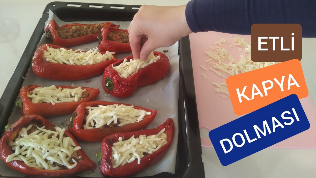 Çok Pratik Akşam Yemeği Tarifi-ETLİ KIRMIZI KAPYA BİBER DOLMASI- ETLİ DOLMASI- ANA YEMEK TARİFLERİ