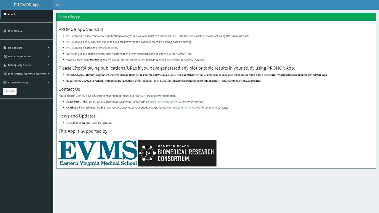 A tutorial of PROMOR App without technical replicates data - YouTube