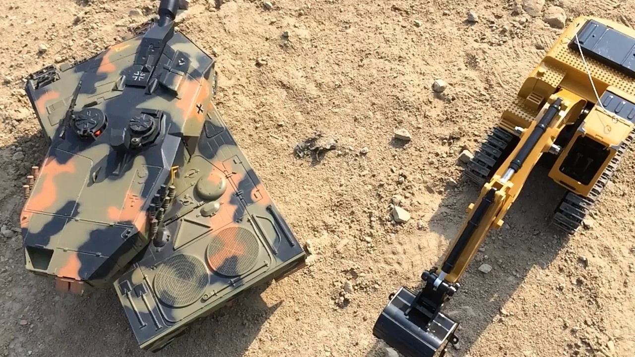 Excavator VS Tank RC Edition YouTube