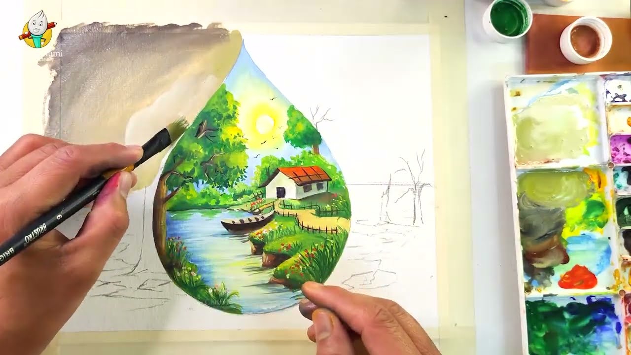 जल ही जीवन है पर चित्र बनाना सीखें | How to Draw Save Water Save Life  Scenery | save water drawing - YouTube