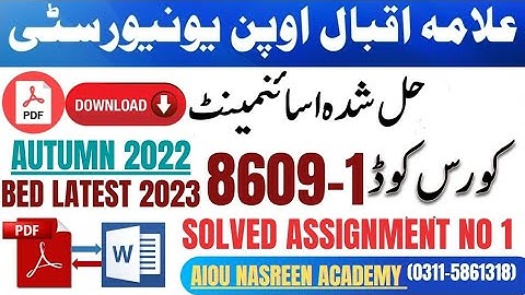 8609 Solved Assignment no 1 Autumn 2022 | Philosophy of education 8609 mashq no 1 Bed 2023 Aiou
