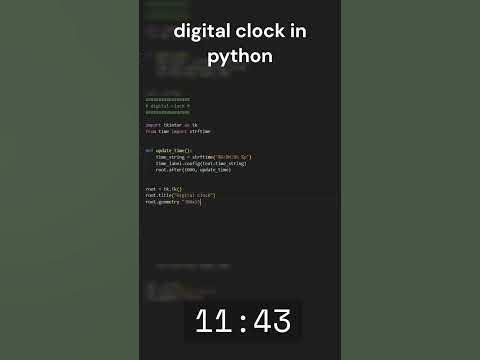 digital clock in python (tkinter tutorial) - YouTube