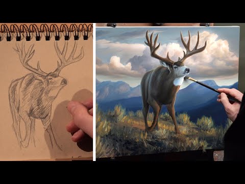 Developing a Mule Deer Composition | Oil Color Study No. 01