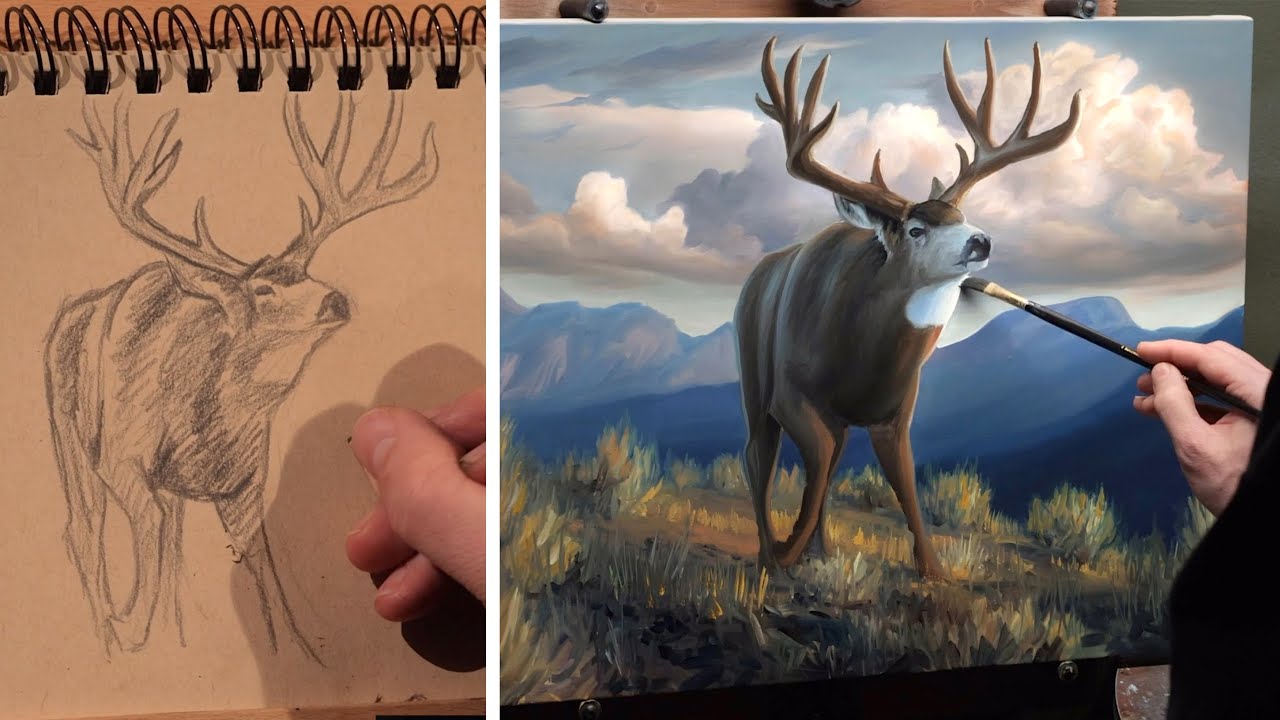 Developing a Mule Deer Composition | Oil Color Study No. 01