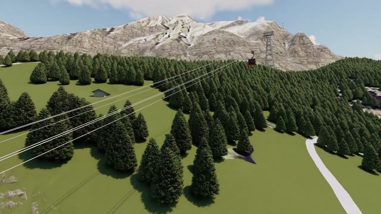 Animation Luftseilbahn Kandersteg – Elsigenalp LKE