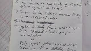 Distributed system | important questions | model 1 | BCS515D I 