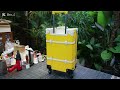 Make a luggage suitcase with leather and wood#pattern #patterns #luggage #bag
