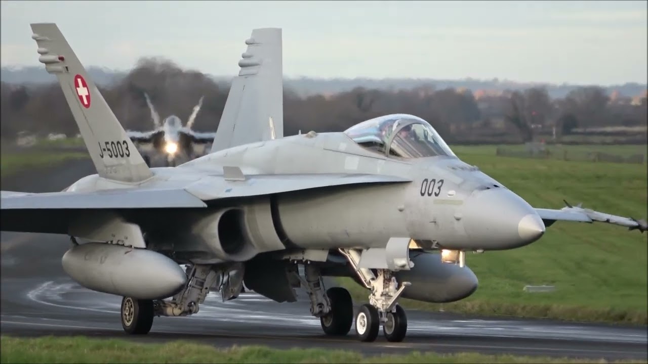 A fantastic afternoon at RAF Leeming, 28th November 2023. Swiss Air Force F/A-18 Hornets.