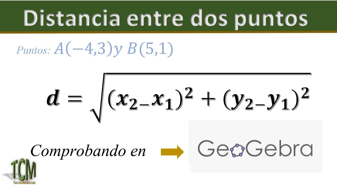 Distancia entre dos puntos | Grafica en Geogebra - YouTube