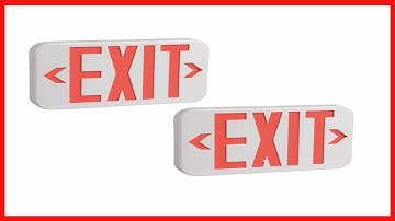 AmazonCommercial LED Emergency Exit Sign, UL Certified, 2-Pack, Double Face Exit with Battery Backup
