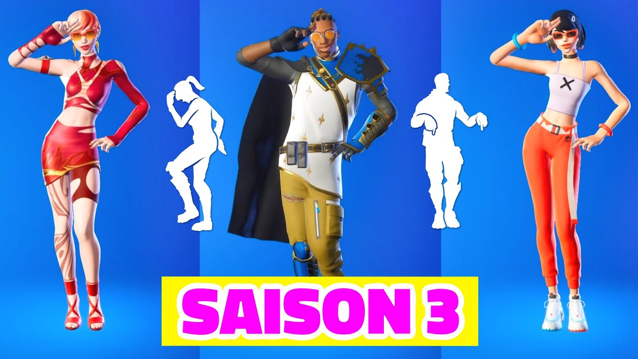 DANSES SKINS PASSE DE COMBAT Chapitre 3 Saison 3 Fortnite 👀 Steady