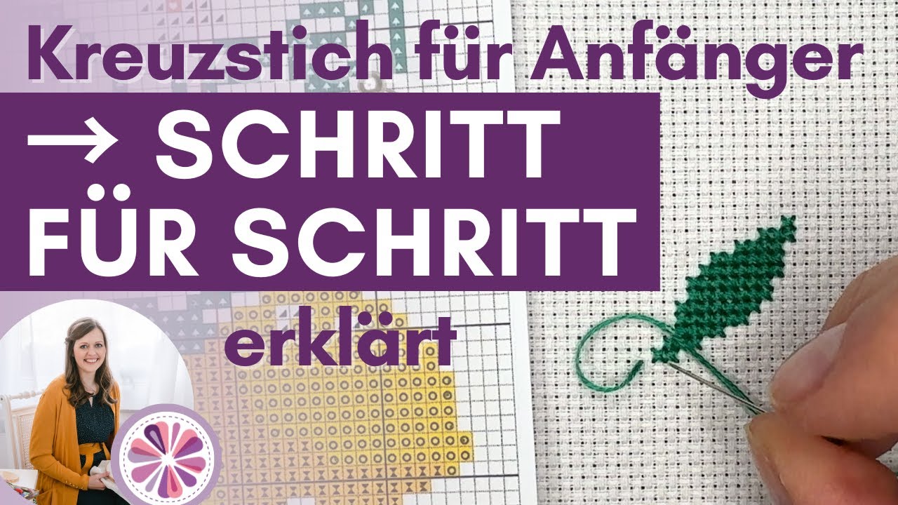 Kreuzstich Bild anfangen: Schritt für Schritt Anleitung für Anfänger l Grußkarte sticken auf Aida