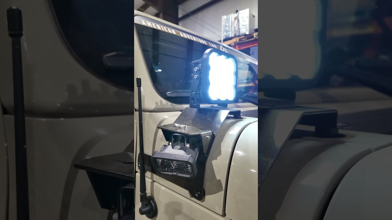 Our cowl A-Pillar Light Bracket is perfect for ditch/pod lights! 