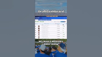DraftDashboard: Week 6 Millionaire Maker Lineup 🏈#dfslineup  #shorts