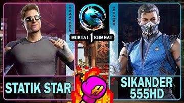 MK1 Statik Star (JOHNNY CAGE) VS Sikander555HD (SUB-ZERO)🥊Mortal Kombat 1🥊4K 60ᶠᵖˢ