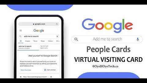 How to Create Google People Card || Google Launches Virtual Visiting Card in India