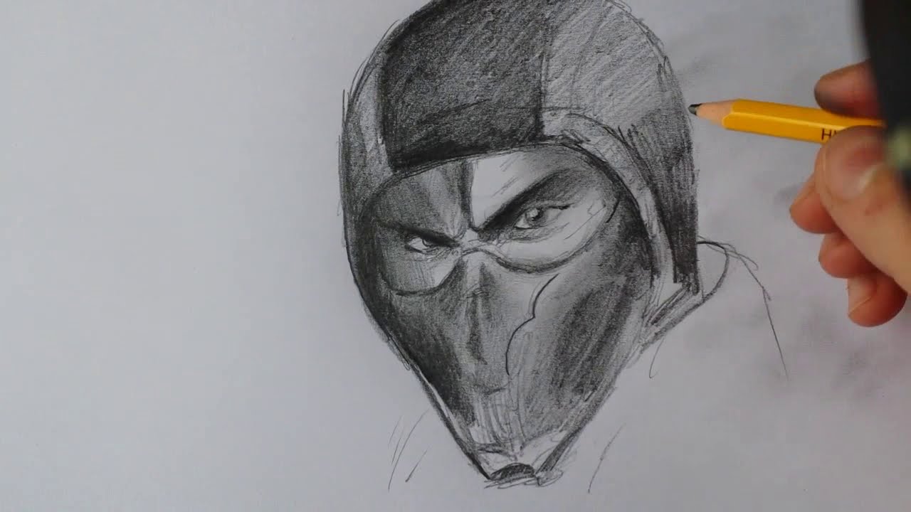 How to draw Scorpion - Mortal Kombat 11