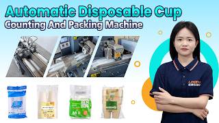 Automatic Disposable Cup Counting & Flow Packing Machine | Single & Double Row Packaging Solution