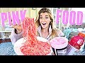 I only ate PINK food for 24 HOURS Challenge!