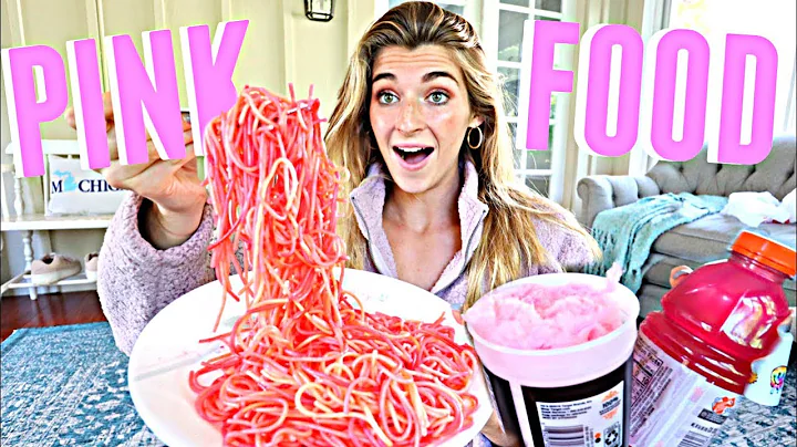 I only ate PINK food for 24 HOURS Challenge!