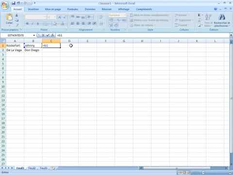 Concaténer du texte dans Excel - YouTube