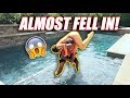 WE TRIED YOGA IN A POOL!!! (IMPOSSIBLE)