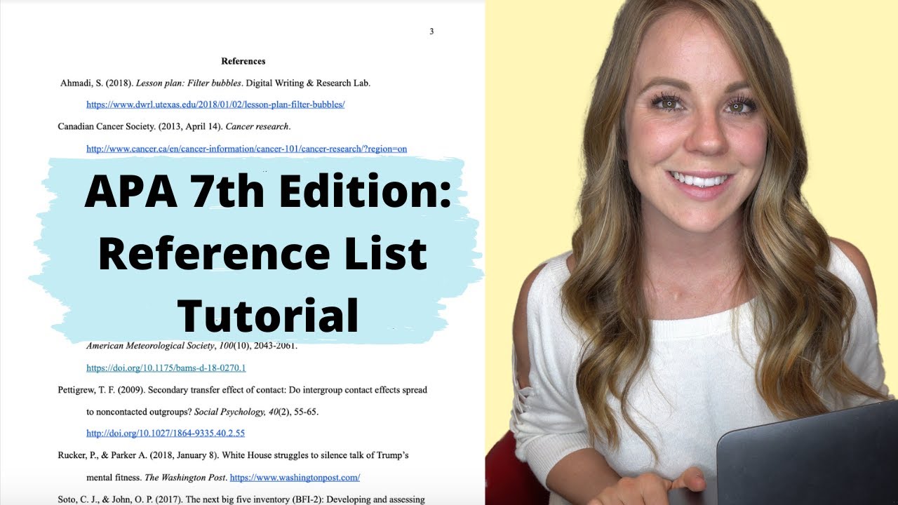 Apa Format 7Th Edition: Reference Page Tutorial (Websites, Journals, Magazines, Newspaper Articles)