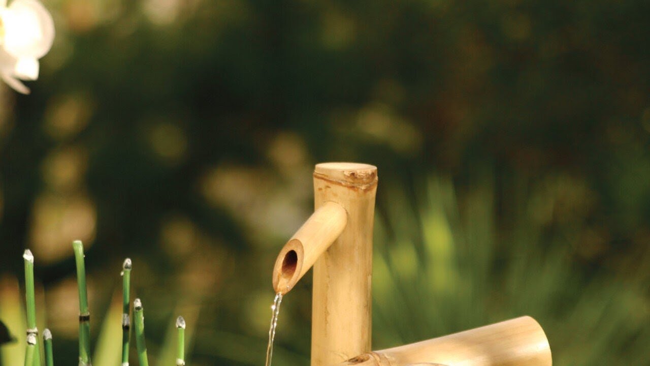 bamboo water fountain music with therapeutic piano music ASMR YouTube