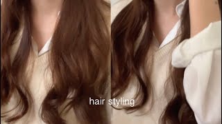 hair styling. 5分できる韓国人風ゆる巻きカール | 3STEP ヘアスタイル