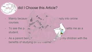 PPT Article Review  Pros & Cons of Online Learning  a Faculty Perspective by Robert W  Taylor