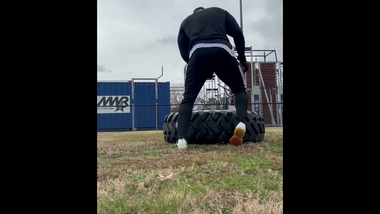 Tire flips and push-ups