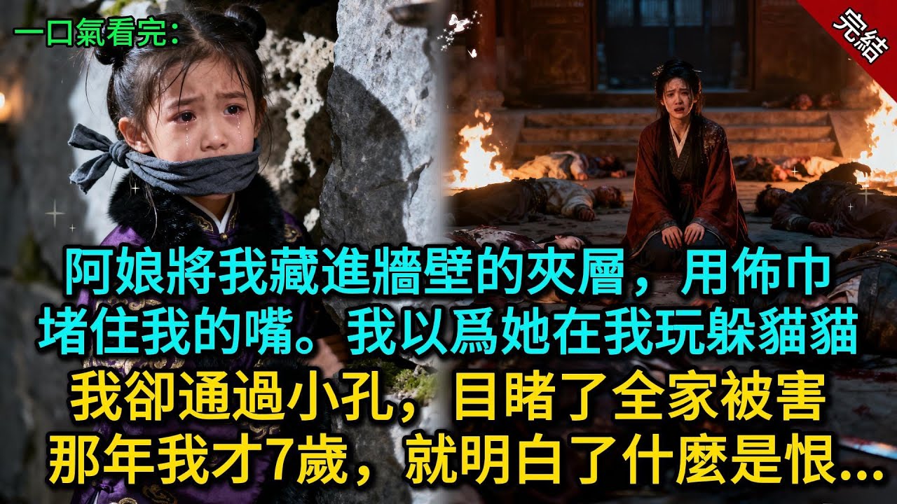 阿娘將我藏進牆壁的夾層，用佈巾堵住我的嘴。我以爲她在我玩躲貓貓。我卻通過小孔，目睹了全家被害。那年我才7歲，就明白了什麼是恨......