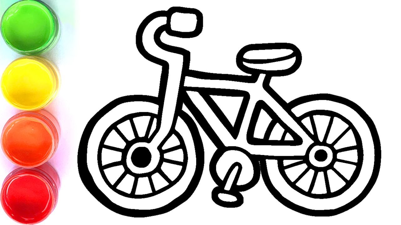 Colorful Cartoon Toy Bicycle coloring pages for kids and toddlers ...