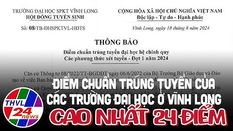 Điểm chuẩn trúng tuyển của các trường đại học ở Vĩnh Long cao nhất 24 điểm