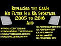 Changing The Cabin Air Filter In A 2005 Through 2010 Kia Sportage