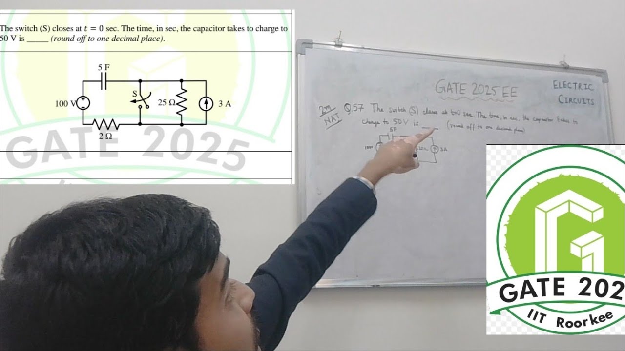 GATE 2025 EE Question 57 Electric Circuits detailed solution - YouTube
